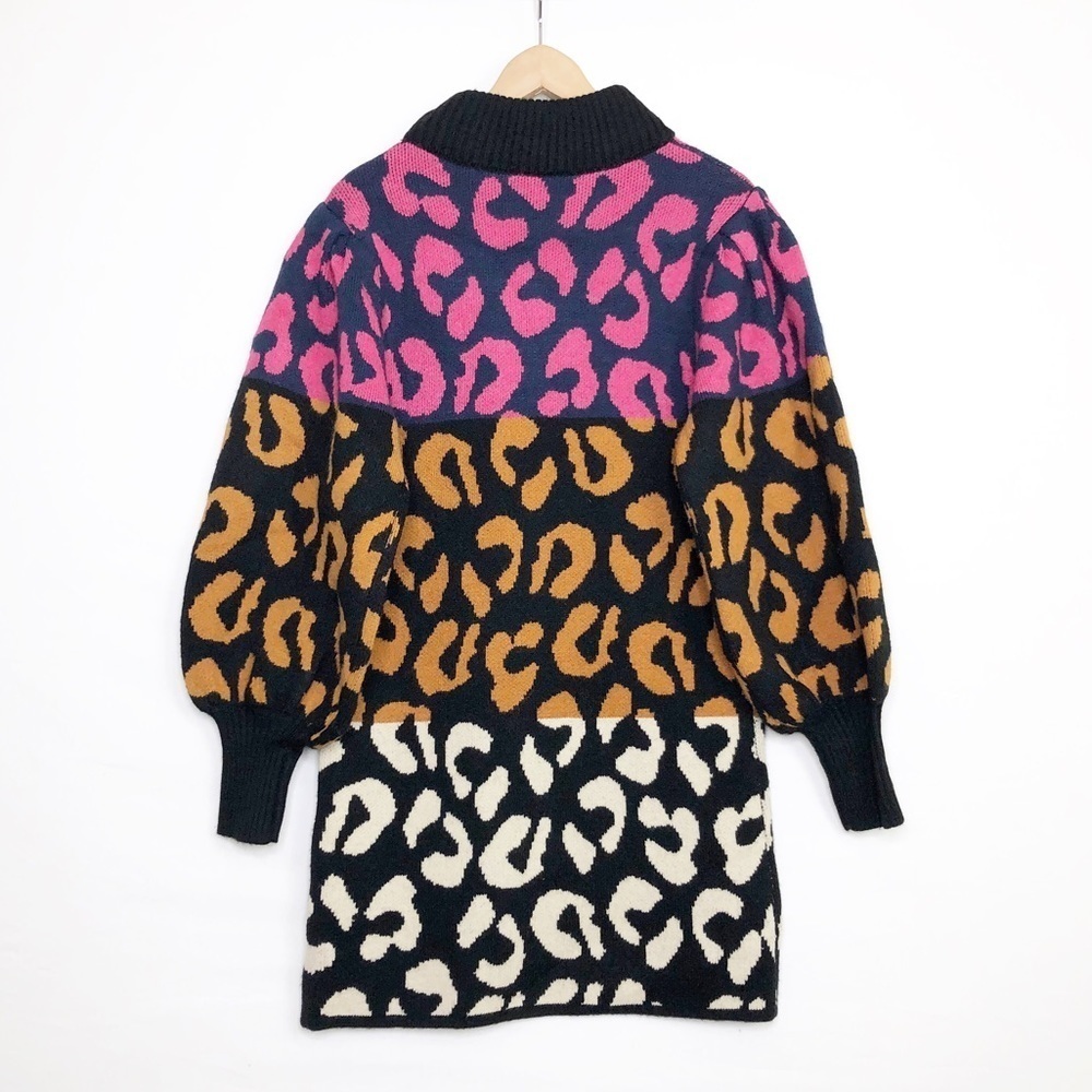 Farm, Rio mixed leopard knit sweater dress - Picture 4 of 14
